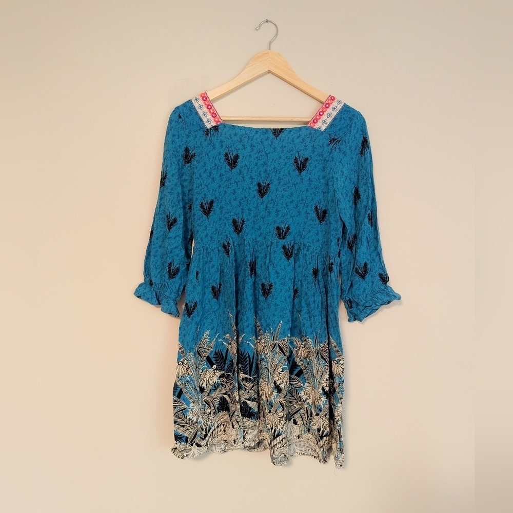 Umgee Colorful Smocked Patterned Dress - Picture 2 of 4